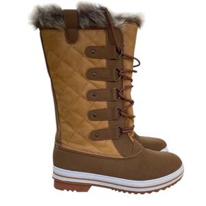 Nature Breeze Boots Women's Size 8.5 Tan Lace Up
Faux-Fur Lined